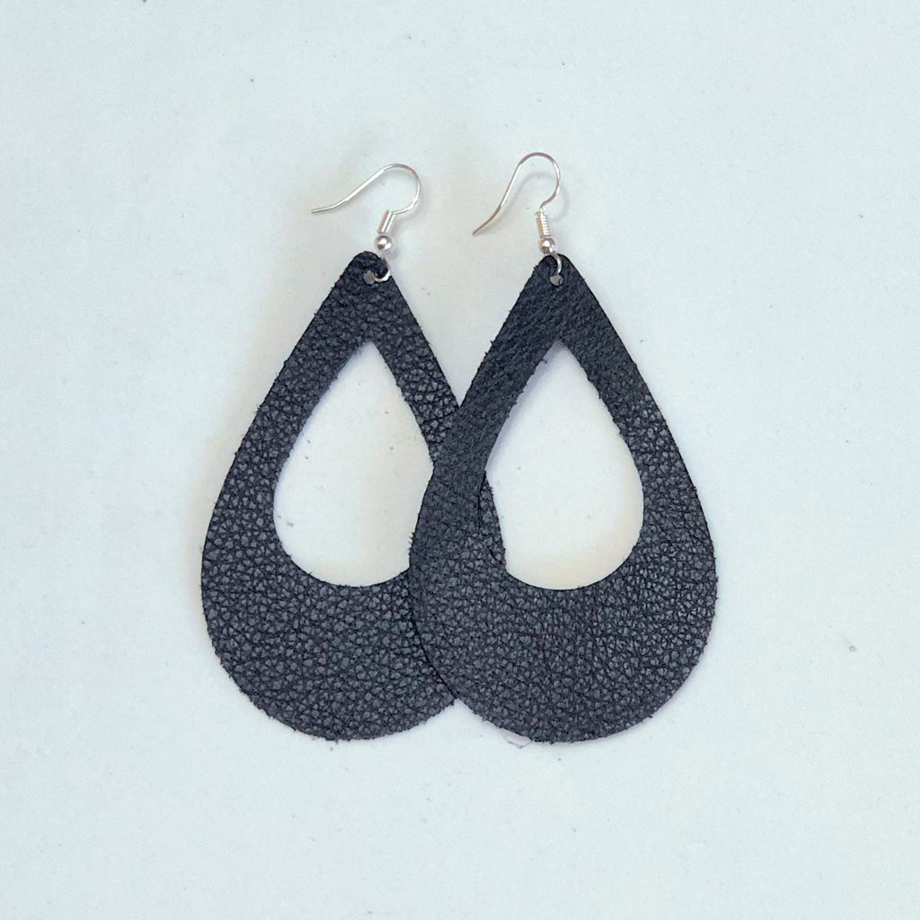 Black Earrings - Egg in a Hole