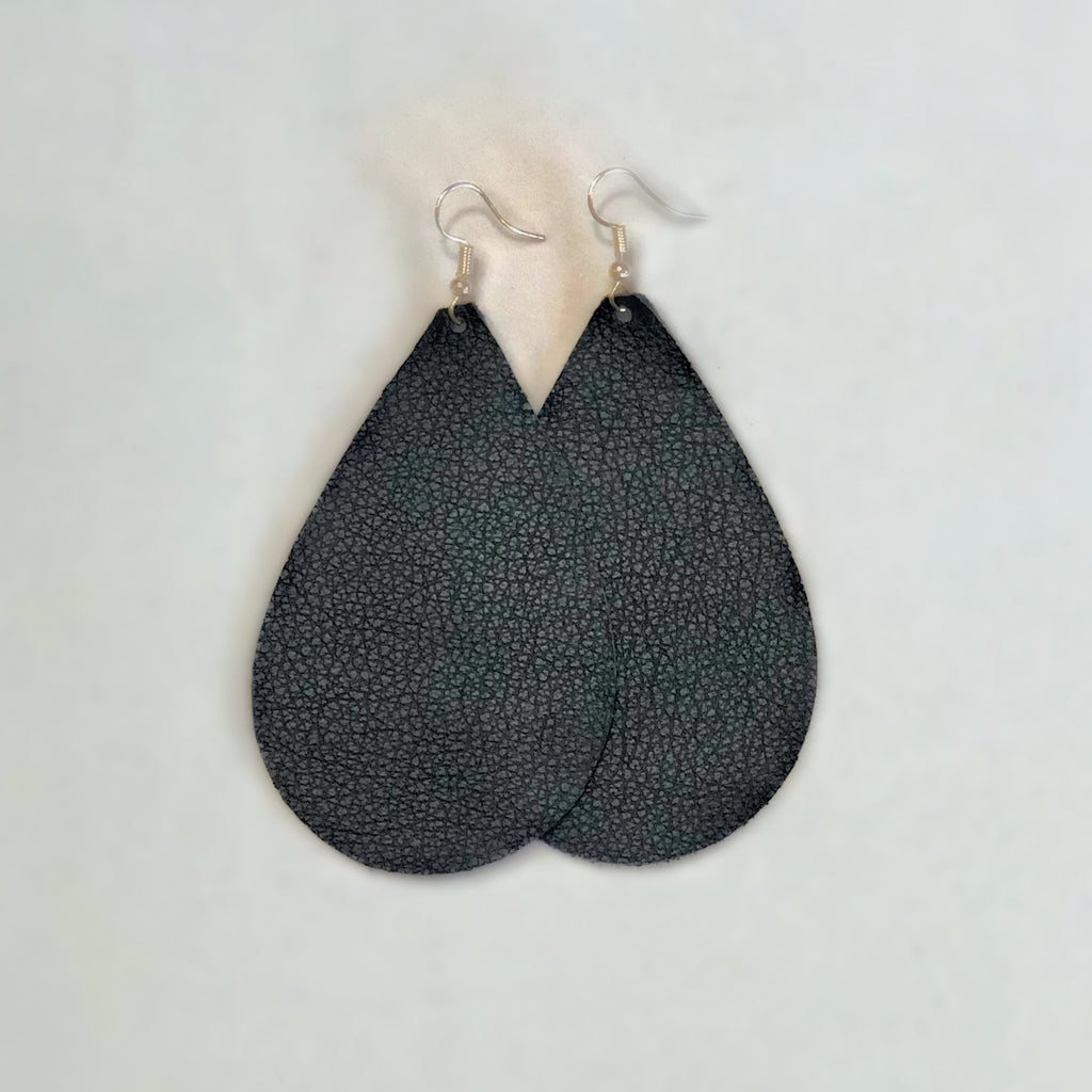 Black Earrings Large - Egg