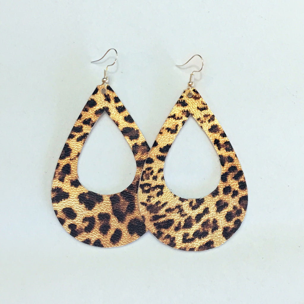Leopard Metallic Earrings - Egg in a Hole